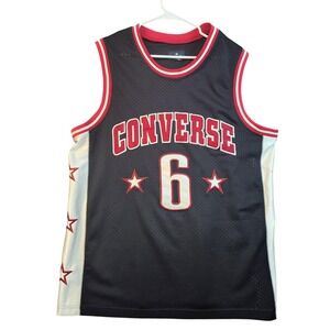 VINTAGE CONVERS A STAR BASKETBALL JERSEY #6 MENS XL BLACK RED MESH